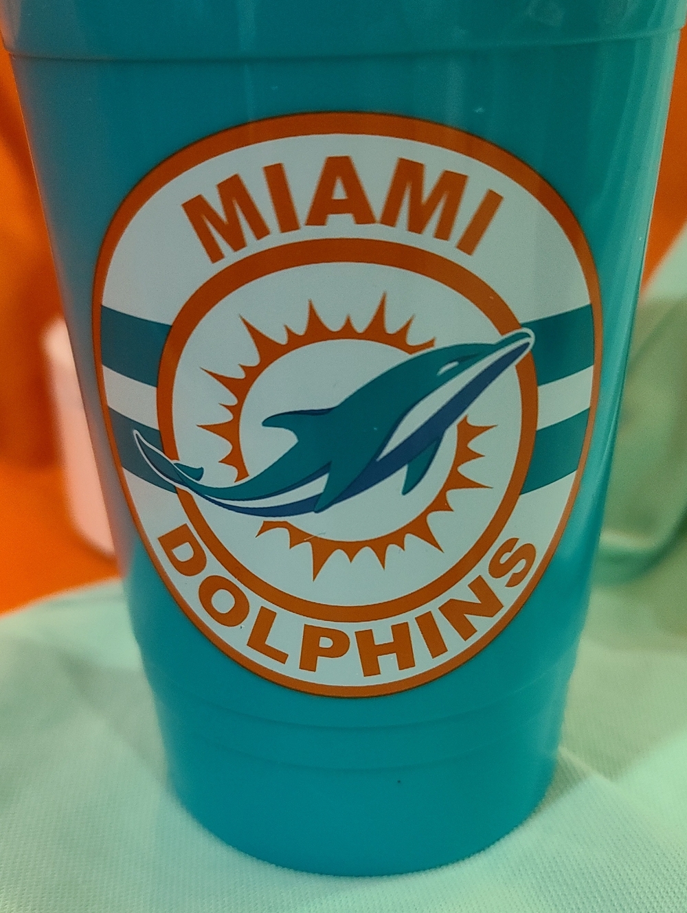 NFL Miami Dolphins Plastic Tumbler Cup - Hot Or Cold NWT  1 Set Of Two Cups